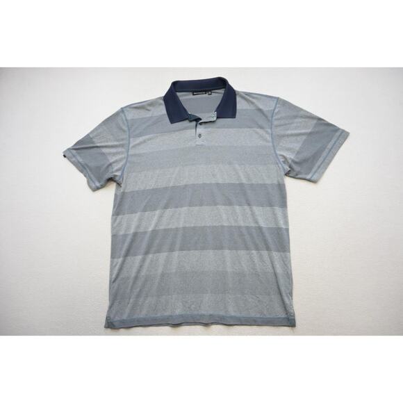 Devereux Golf Polo Shirt Striped Dry Fitting Stretch Athetic Mens Size 2XL XXL - Picture 5 of 8